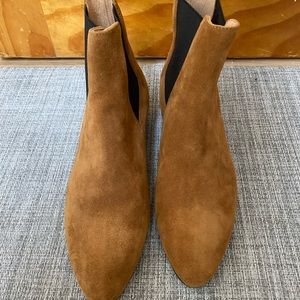 Suede, flat ankle boots, new